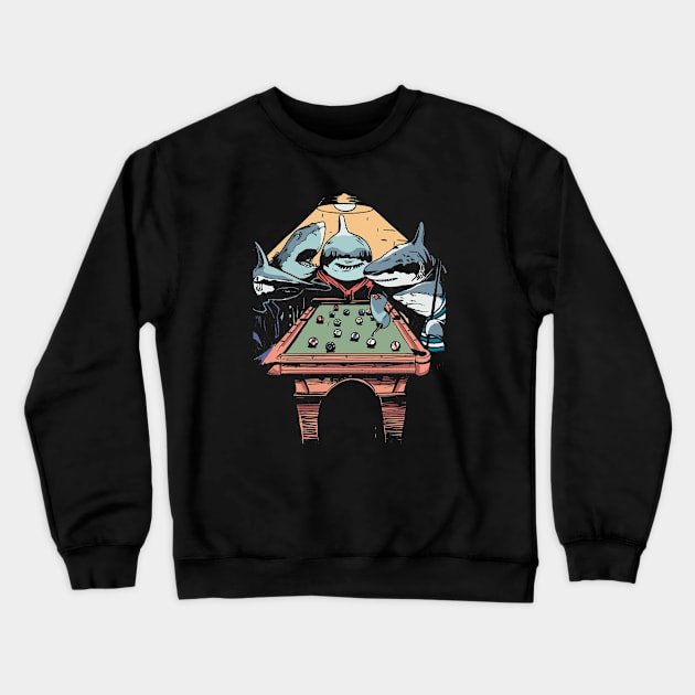 The Pool Sharks // Funny Parody Painting Crewneck Sweatshirt by SLAG_Creative